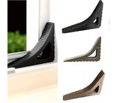 Tope de puerta de goma con forma triangular, reutilizable, para casa y oficina negro
