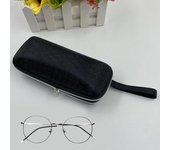 Estuche para gafas de sol de lujo, antiimpacto, de amplia aplicación, moderno, elegante, regalo de cumpleaños, estuche para gafas con cremallera negra de EVA para oficina negro