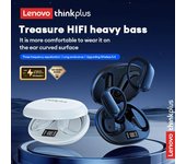 Auriculares Lenovo XT55 OWS Bluetooth V5.4 originales, con autonomía de 45 h y diseño colgante, deportivos. blanco