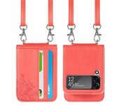 Funda de cuero con ranura para tarjeta a prueba de golpes para Samsung Galaxy Z Flip 3, Flip 4, Flip 4, Flip3 5g, funda protectora antiarañazos para teléfono móvil. for Samsung Z Flip 3 púrpura