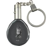 Mudi - pendant with a photo of a dog, crystal key ring in a gift box, a unique gift by Art-Dog transparente