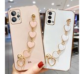 Funda de lujo con cadena y brazalete de corazón chapado para Oppo Realme GT Neo 2, 3, 3T Master Edition C21y 2t 5G (Neo2) Realme C21y