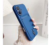 Funda de silicona líquida con ranura para tarjetas y tarjetero para iPhone 16, 15, 14, 13, 12, 11 Pro Max, X, 7, 8 Plus, suave, a prueba de golpes for iPhone 16 Pro