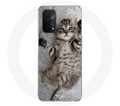 Coque pour Oppo A74 5G chaton Bengal dormir