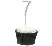 Apac Adorno para tarta de séptimo cumpleaños con diamantes de imitación One Size plata