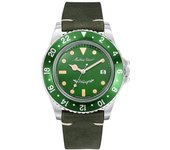 Reloj Mathey-Tissot Mathy Vintage de cuarzo con correa de piel y esfera verde H900ALV para hombre verde