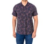 Camisa manga corta cuello de solapa LMC032 para Hombre S púrpura
