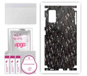 apgo Protective Skin Sticker for the back+sides compatible with Samsung Galaxy A41, Full Wrap Film, Foil, Vinyl - Pattern Carbon Black Pixel