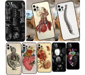 Funda de teléfono de anatomía humana médica para iPhone 11 12 13 Pro Max 13 Mini X XR XS Max 7 8 Plus funda trasera de silicona iphone 5 5S