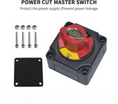 Interruptor de desconexión de batería de coche, interruptor de alimentación Total de alta corriente, interruptor antifugas para camión yate de 12V negro
