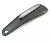 1 calzador de plástico negro profesional, flexible, resistente y antideslizante, con forma de cuchara, 16 cm negro