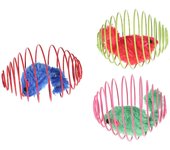 Juguete interactivo para gatos, ratones de peluche bonitos con bolas de alambre de hierro, juguete de entrenamiento para atrapar gatos, suministros para mascotas gatitos