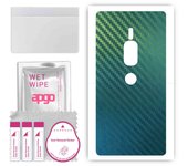 apgo Protective Skin Sticker for the back compatible with Sony Xperia XZ2 Premium, Wrap Film, Foil, Vinyl - Pattern Carbon Chameleon CAKA1