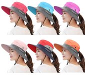 Sombrero para el sol Sombrero Boonie de ala ancha Gorra de verano con protección UV para mujer para la playa rojo