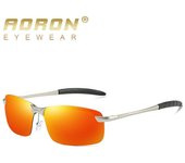 Gafas de sol polarizadas con montura colorida para hombre, diseño clásico, gafas de conducción negras para exteriores, gafas antideslumbrantes rojo