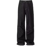 Pantalones vaqueros retro para hombre, estilo nuevo de otoño, estilo explosivo, estilo callejero, pantalones casuales atractivos para adolescentes, pantalones holgados de pierna recta y pierna ancha para hombre S negro