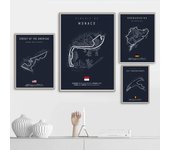2023 F1 Imola Monaco Zandvoort Circuito de pista Parque Lienzo Pintura Arte de pared Pósteres de coches de F1 Estética Decoración de habitación de deportes de motor Sin marco 21*30cm No Frame