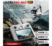 Dron profesional AE86 PRO Max con cámara HD 8K, cardán de 3 ejes, fotografía aérea, evitación de obstáculos, FPV, GPS, cuadricóptero RC AE86 PRO Max-white blanco