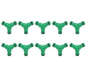 10 piezas de acoplamiento de 3 vías para manguera de agua, conector adaptador en Y para riego de jardín.