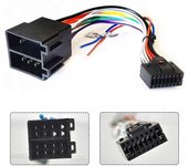 Cable de alimentación de Autoradio para Radio de coche con interfaz ISO de 16 pines para VW Passat Polo Golf MK5 MK6 con volante KY1 KY2