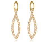 Les Trésors De Lily [Q2619] - Boucles Plaqué Or 'Sissi' blanc doré - 25x6 mm