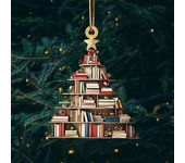Colgante de árbol de Navidad acrílico con forma de árbol, libro, pepino, adorno colgante para árbol de Navidad, decoración para interiores y exteriores, decoración de invierno