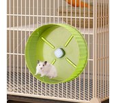 Rueda para hámster Yousheng, silenciosa, fácil de instalar, rueda de ejercicio para animales pequeños, accesorios para jaulas S verde