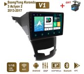 Radio estéreo para coche Android para SsangYong Korando 3 Actyon 2 2013-2017 Navegación GPS Reproductor multimedia 2DIN de 4 núcleos Autoradio 1 + 16 GB