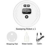 Robot aspirador de barrido automático, máquina de limpieza de fregado inteligente, humidificador doméstico recargable de doble uso en seco y húmedo with battery blanco