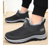 Botas de nieve cálidas de invierno para hombre con forro de piel sintética, zapatos mocasines antideslizantes, zapatillas de trabajo resistentes al agua, botines cortos cómodos para hombre 39