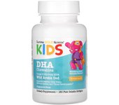 California Gold Nutrition, Tabletas masticables de DHA para niños, Bacalao ártico 100 % natural, sabor fresa y limón, cápsulas blandas de gelatina de pescado, 180 comprimidos