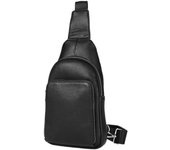 Nuevo bolso de hombro de alta gama para hombre hecho de cuero, capa superior de piel de vaca multifuncional, bolso cruzado informal y simple en el pecho, bolso de pecho para hombre negro