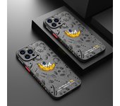 Funda de teléfono a prueba de golpes con diseño de astronauta lunar para iPhone 16 Pro Max 15 14 13 Pro 12 11 X XR XS Max7 8 Plus SE 2, funda acrílica mate iPhone 16 Pro Max negro