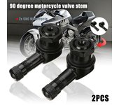 2 uds Cnc motocicleta ángulo de 90 grados rueda vástago de neumático válvula sin cámara de aluminio gris