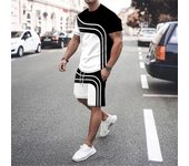 Hombres Camiseta de lujo Chándal Conjuntos de 2 piezas Impresión 3D Deportes Manga corta Cuello redondo Estilo casual Ropa que combina con todo Verano XL
