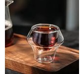 Taza de café MHW-3BOMBER de vidrio de doble pared transparente de borosilicato, ideal para té, café con leche, vino, bar, cocina, cafetería, etc. 60ml