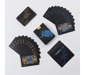 Cartas de póquer de PVC esmerilado resistente al agua (edición Texas Hold'em negra) Waterproof azul/oro