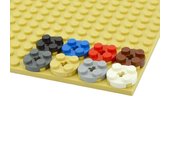 Bloques de construcción de 20 piezas, piezas MOC DIY, placa redonda 2x2 con orificio de eje transversal, ladrillos técnicos educativos compatibles con juguete 4032