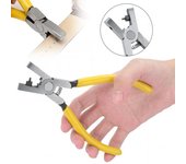 Alicates perforadores de correas de zapatos con mango ergonómico, fáciles de usar, de amplia aplicación, para perforar correas de reloj amarillo