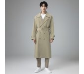 Gabardina cruzada de gran tamaño para hombre, informal, cortavientos, con solapa, abrigo largo, otoño e invierno 6XL negro