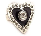 Les Trésors De Lily [C7638] - Anillo de diseño 'Love Queen' Negro negro