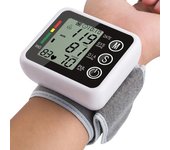 Esfigmomanómetro portátil, monitor de presión arterial de muñeca, medidor de frecuencia cardíaca, medidor de pulso digital, pantalla LCD PR, atención médica