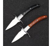 Cuchillo para ostras, mango de madera, protector de cuchillo para mariscos, abridor de vieiras, cortador de cuchillos de palanca con apertura de concha