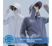 Chaqueta de verano con protección UV de seda de hielo para hombre: ligera y transpirable, ideal para actividades al aire libre. 4XL