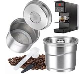 Cápsulas de café reutilizables de acero inoxidable, rellenables, con filtro para cafeteras Illy X7, Illy Y3 y Illy Y5. plata
