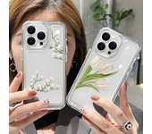 Funda de silicona con flores para Iphone 11, carcasa suave de Tpu espacial para Iphone 13, 12, 14 Pro Max Xr X Xs Max 7 8 Plus Se 2020 Iphone11 For iPhone XS Max
