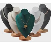 Expositor de collares de franela - Soporte para joyas con cuello vertical