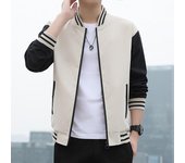 Chaqueta de primavera, otoño e invierno para hombre, chaqueta gruesa de vellón, informal, de talla grande, chaqueta deportiva con cuello de béisbol para hombre M