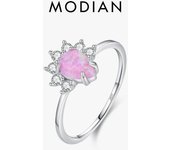 MODIAN Anillos de ópalo exquisitos de plata esterlina 2023 925 para mujer, diseño moderno, regalo de aniversario de bodas, joyería fina 5 plata