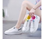 Zapatos nuevos de primavera y verano para mujer, zapatos de tabla para mujer, zapatos para estudiantes, zapatos blancos, zapatos casuales de superficie de cuero de caña baja, zapatos de moda Ins 35